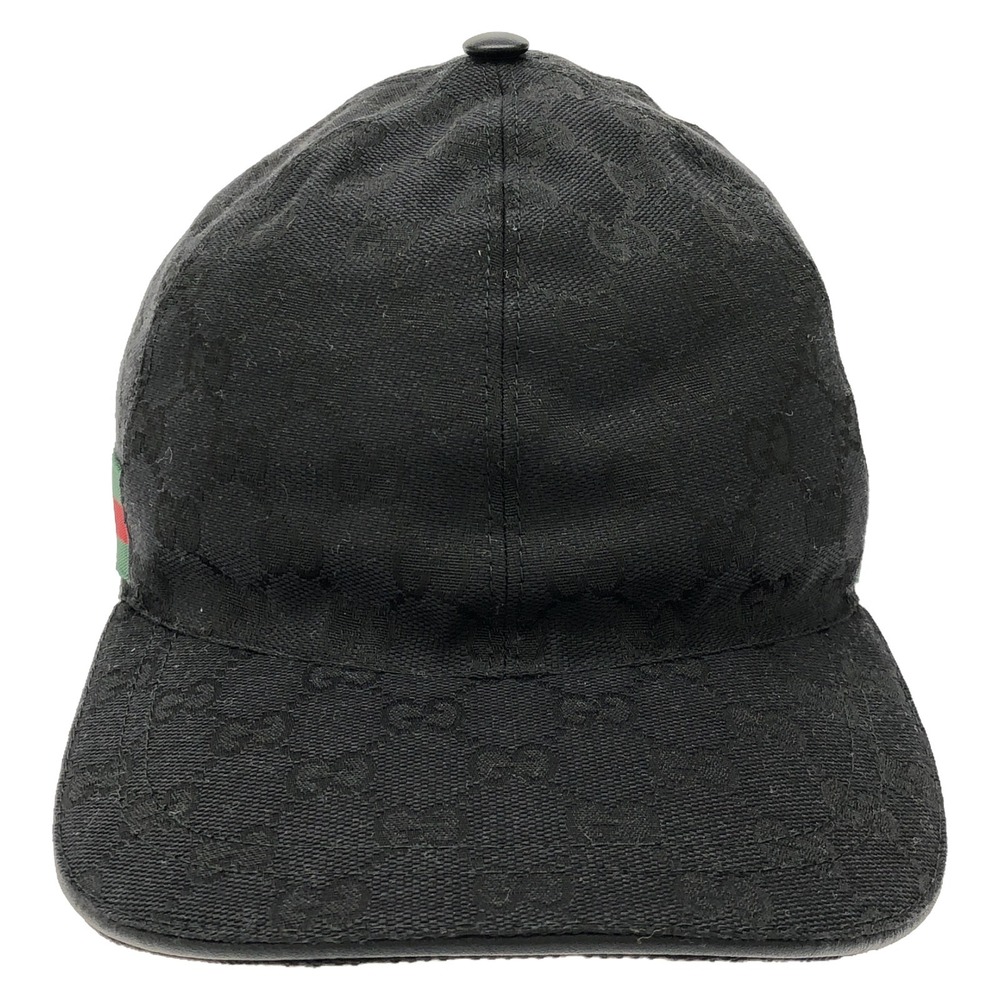 Gucci Baseball Cap Hat Polyester Black